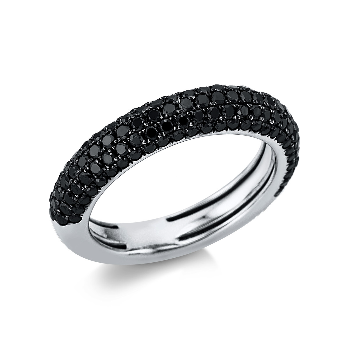 Pavé Ring  18kt Weißgold teils schwarz rhodiniert mit 1,29ct Diamanten