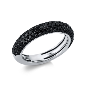 Pavé Ring  18kt Weißgold teils schwarz rhodiniert mit 1,29ct Diamanten