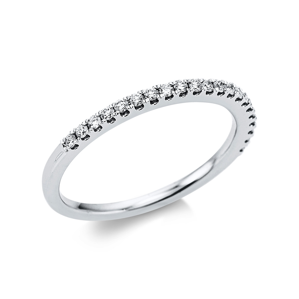 Memoire halb Ring  18kt Weißgold mit 0,21ct Diamanten