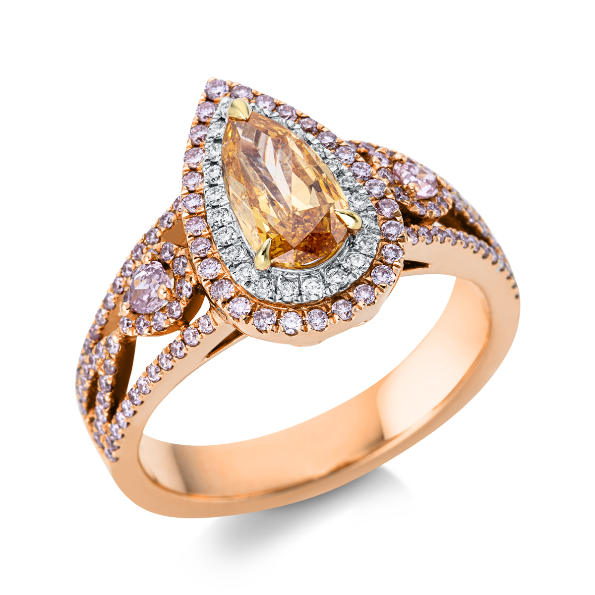 Ring 3er-Krappe 18 kt WG+GG+RG, GIA2155930336
