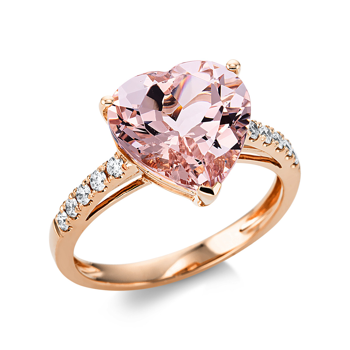 Ring 3er-Krappe 18 kt RG Herz