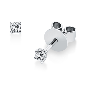 Solitaire Ohrstecker 4er-Krappe 18kt Weißgold mit 0,11ct Diamanten