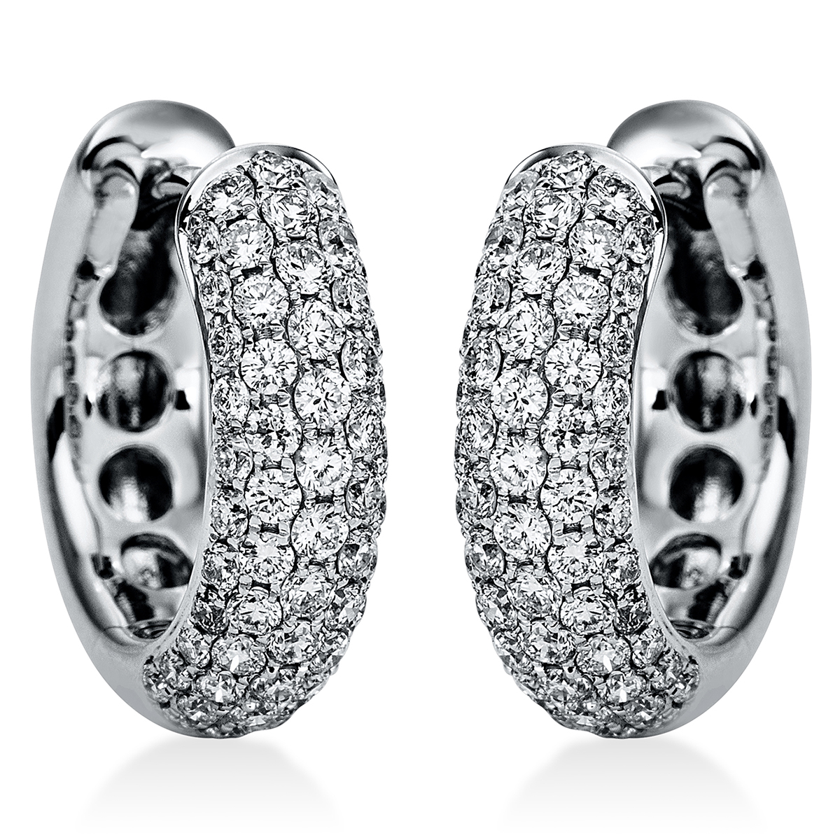 Pavé Creolen  18kt Weißgold mit 0,81ct Diamanten