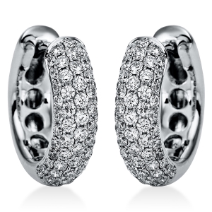 Pavé Creolen  18kt Weißgold mit 0,81ct Diamanten