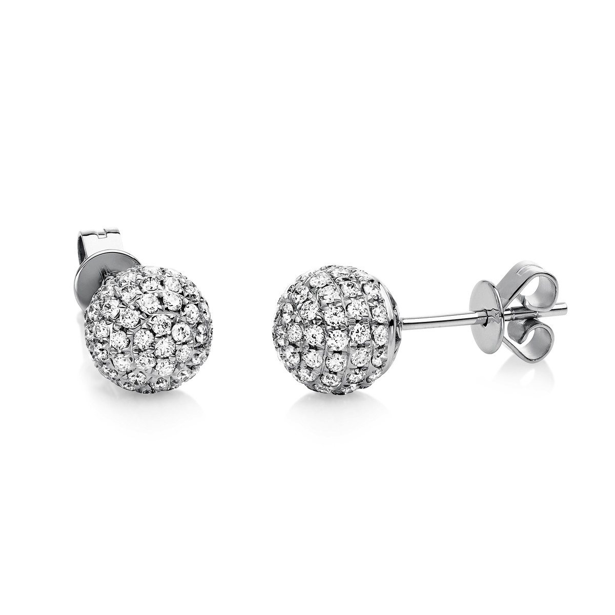 Pavé Ohrstecker  18kt Weißgold mit 0,93ct Diamanten