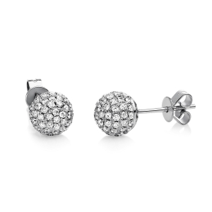 Pavé Ohrstecker  18kt Weißgold mit 0,93ct Diamanten