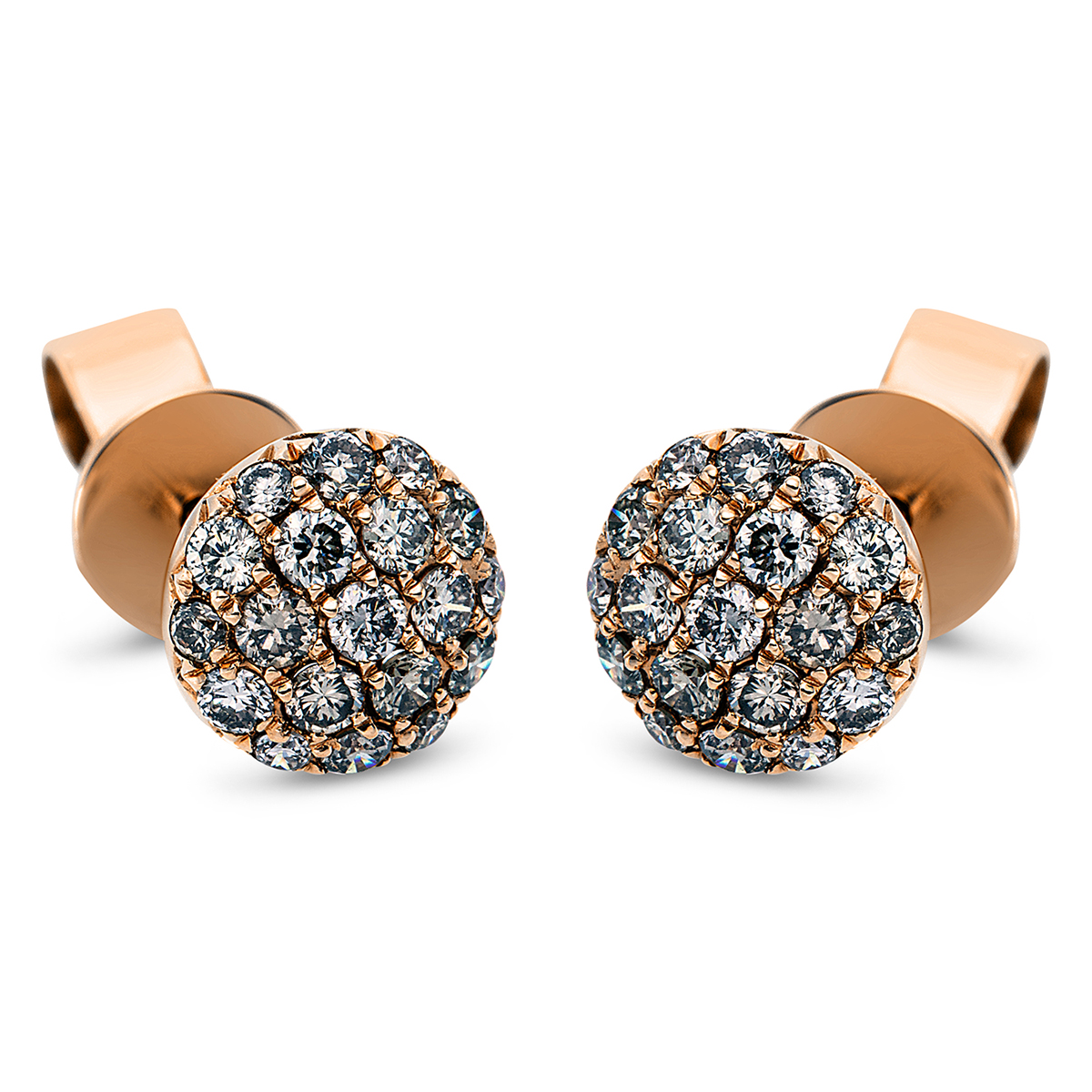 Pavé Ohrstecker  18kt Rotgold mit 0,55ct Diamanten