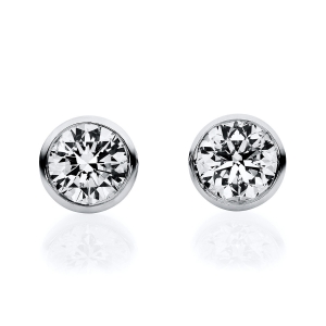 Solitaire Ohrstecker Zarge 14kt Gelbgold mit 0,35ct Diamanten