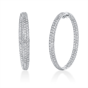 Pavé Creolen  18kt Weißgold mit 6,25ct Diamanten