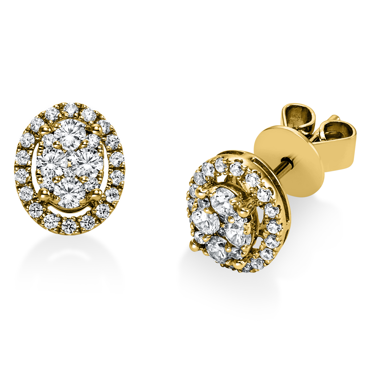 Ohrstecker 14 kt GG Oval
