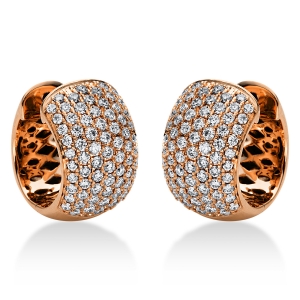 Pavé Creolen  18kt Rotgold mit 0,74ct Diamanten