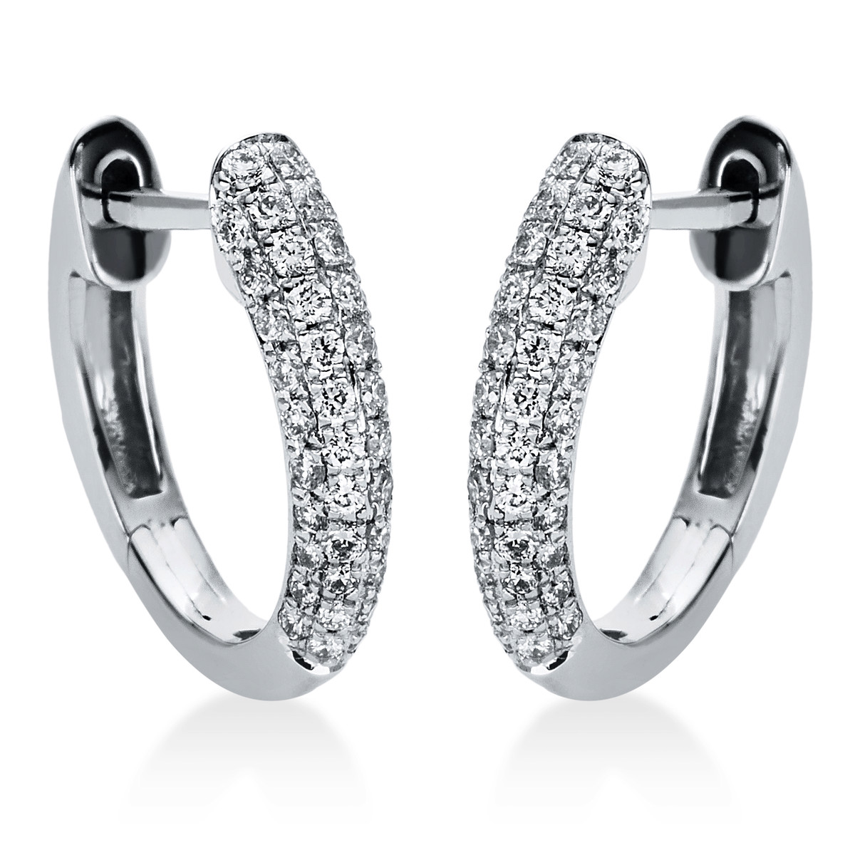 Pavé Creolen  18kt Weißgold mit 0,30ct Diamanten