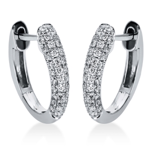 Pavé Creolen  18kt Weißgold mit 0,30ct Diamanten