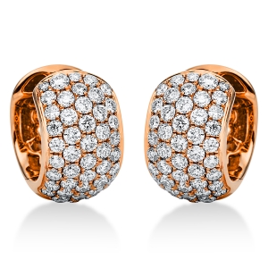 Pavé Creolen  18kt Rotgold mit 1,31ct Diamanten