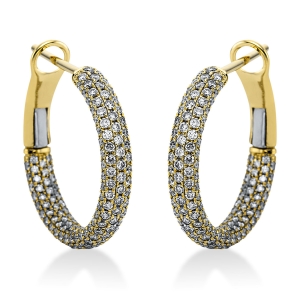 Pavé Creolen  18kt Gelbgold mit 1,91ct Diamanten