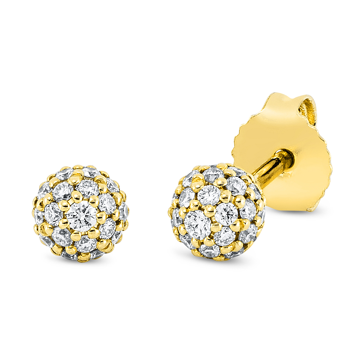 Pavé Ohrstecker  18kt Gelbgold mit 0,31ct Diamanten