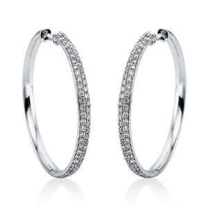 Pavé Creolen  18kt Weißgold mit 1,34ct Diamanten