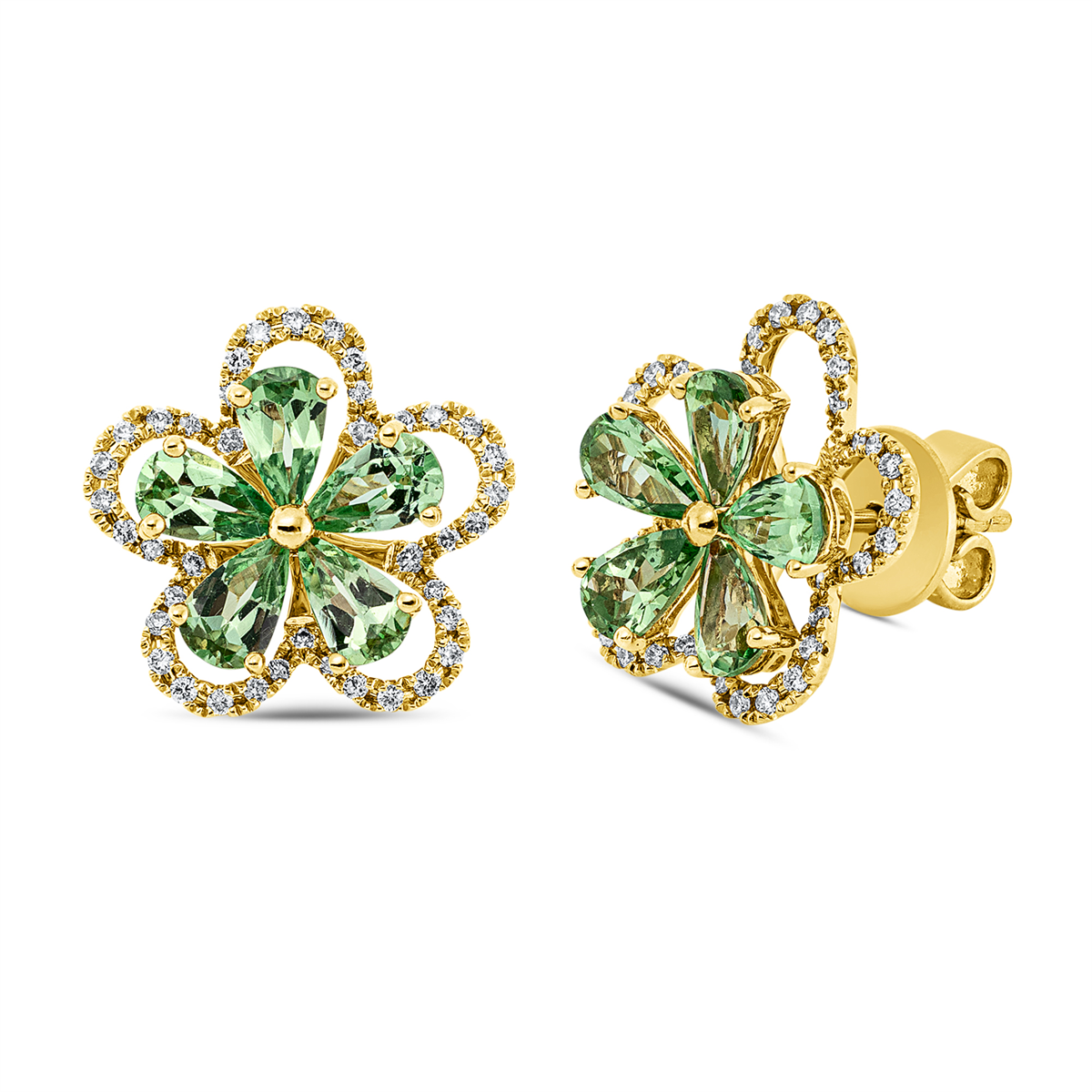 Ohrstecker 18 kt GG Blume