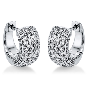 Pavé Creolen  18kt Gelbgold mit 1,01ct Diamanten