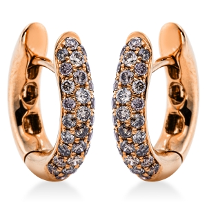 Pavé Creolen  18kt Rotgold mit 0,63ct Diamanten