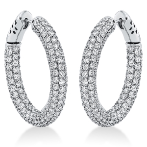 Pavé Creolen  18kt Weißgold mit 6,39ct Diamanten
