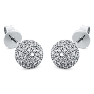 Pavé Ohrstecker  18kt Weißgold  Kugel mit 0,71ct Diamanten
