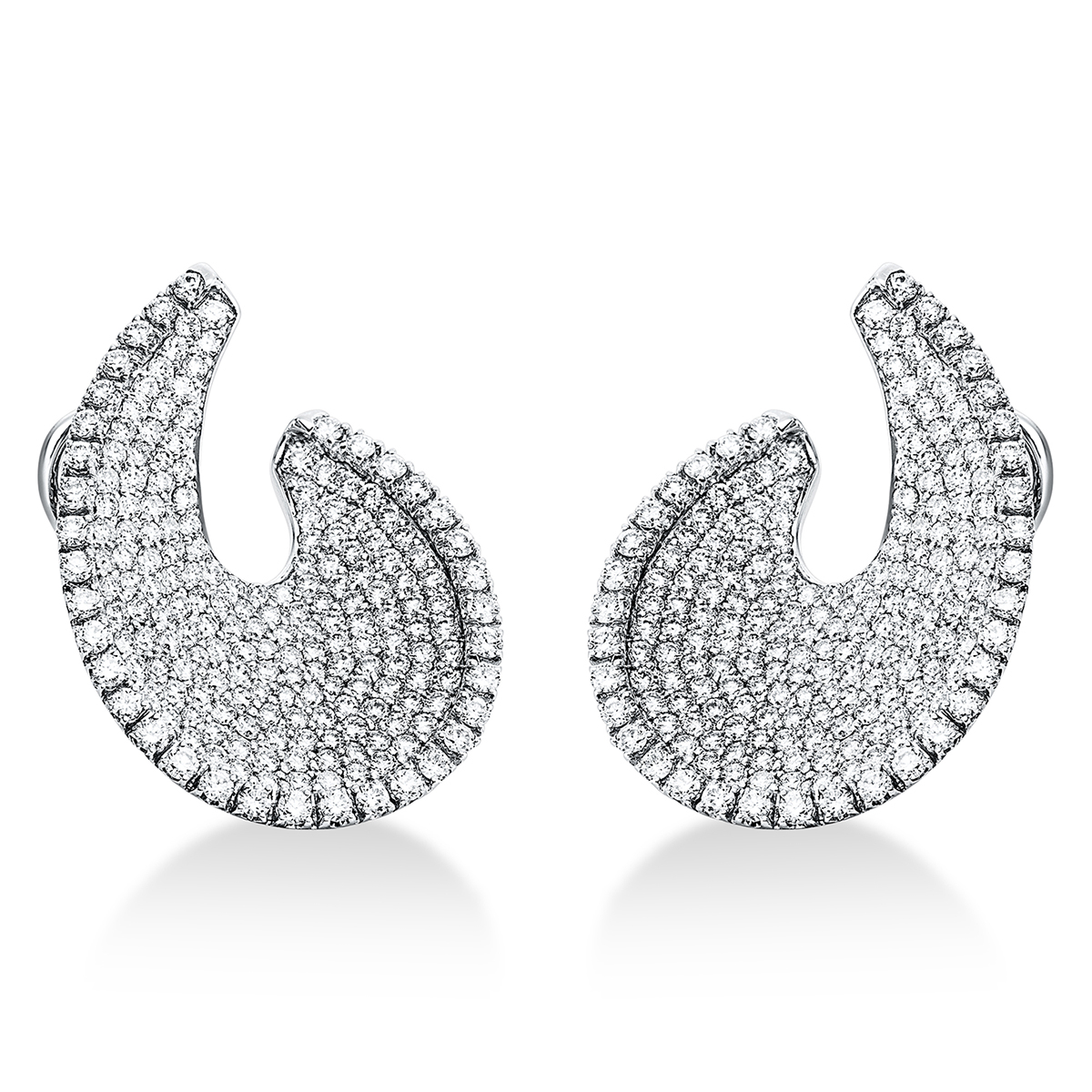 Creolen  18kt Weißgold mit 5,14ct Diamanten