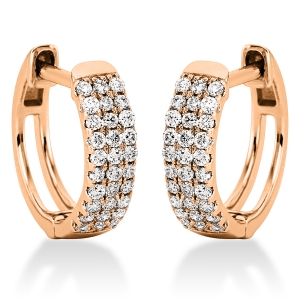 Pavé Creolen  18kt Gelbgold mit 0,28ct Diamanten