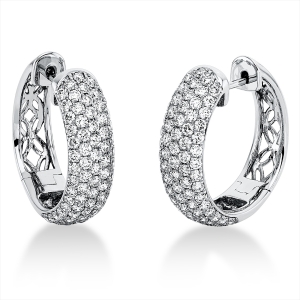 Pavé Creolen  18kt Weißgold mit 1,92ct Diamanten