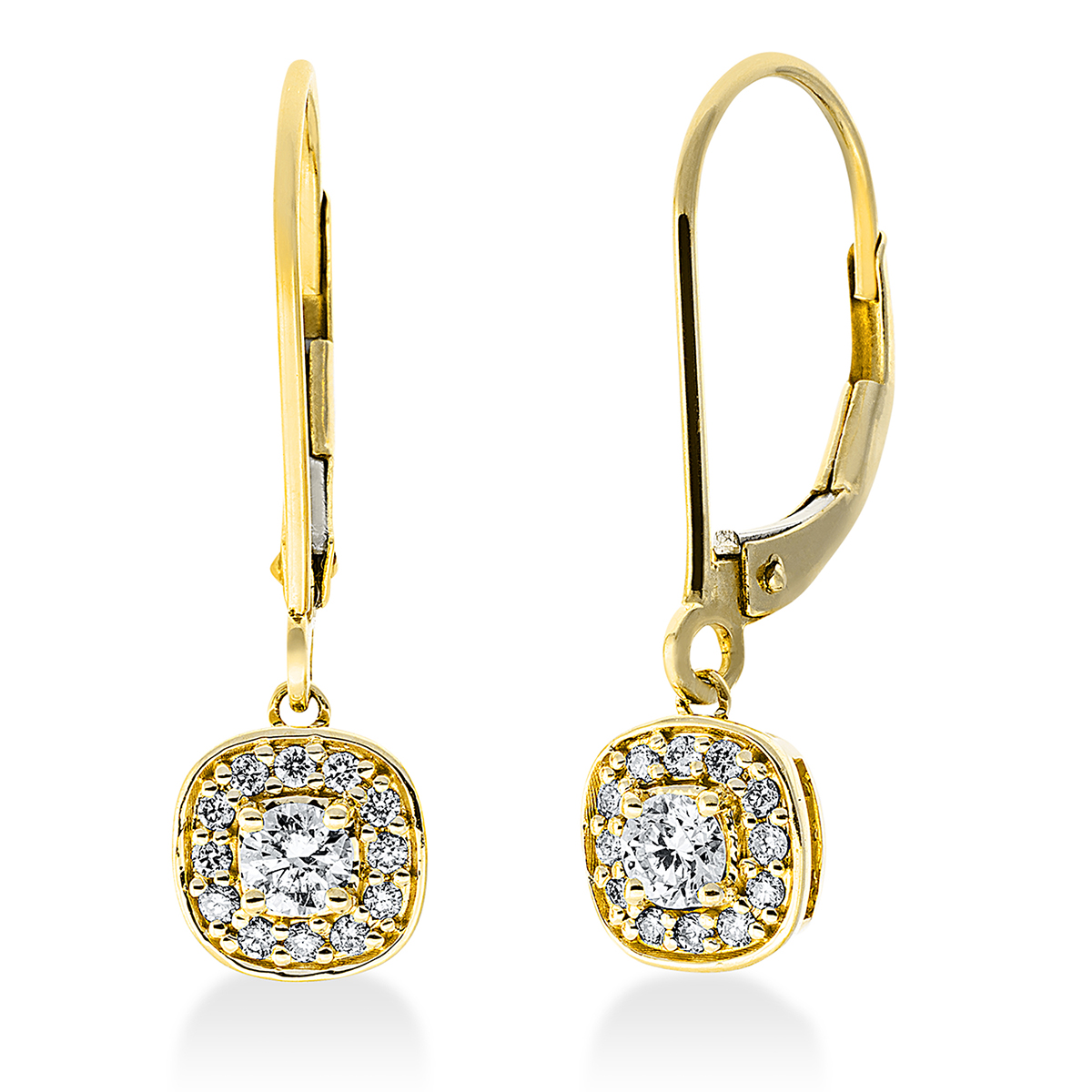 Ohrschmuck 18 kt GG, Fassung rhodiniert