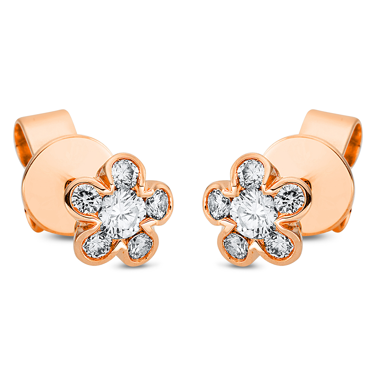 Ohrstecker 18 kt RG Blume