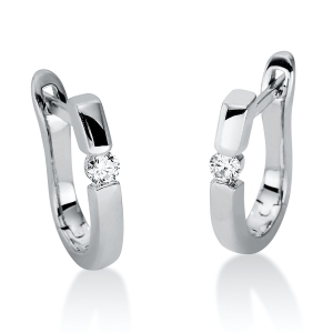Solitaire Creolen  18kt Gelbgold mit 0,10ct Diamanten