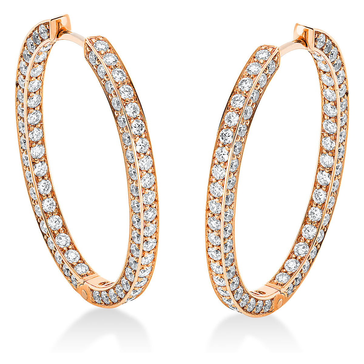 Pavé Creolen  18kt Rotgold mit 2,12ct Diamanten