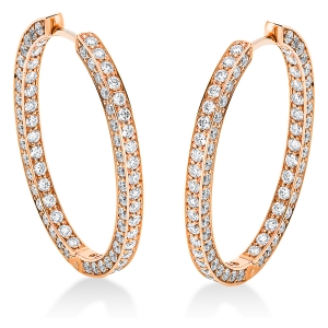 Pavé Creolen  18kt Rotgold mit 2,12ct Diamanten