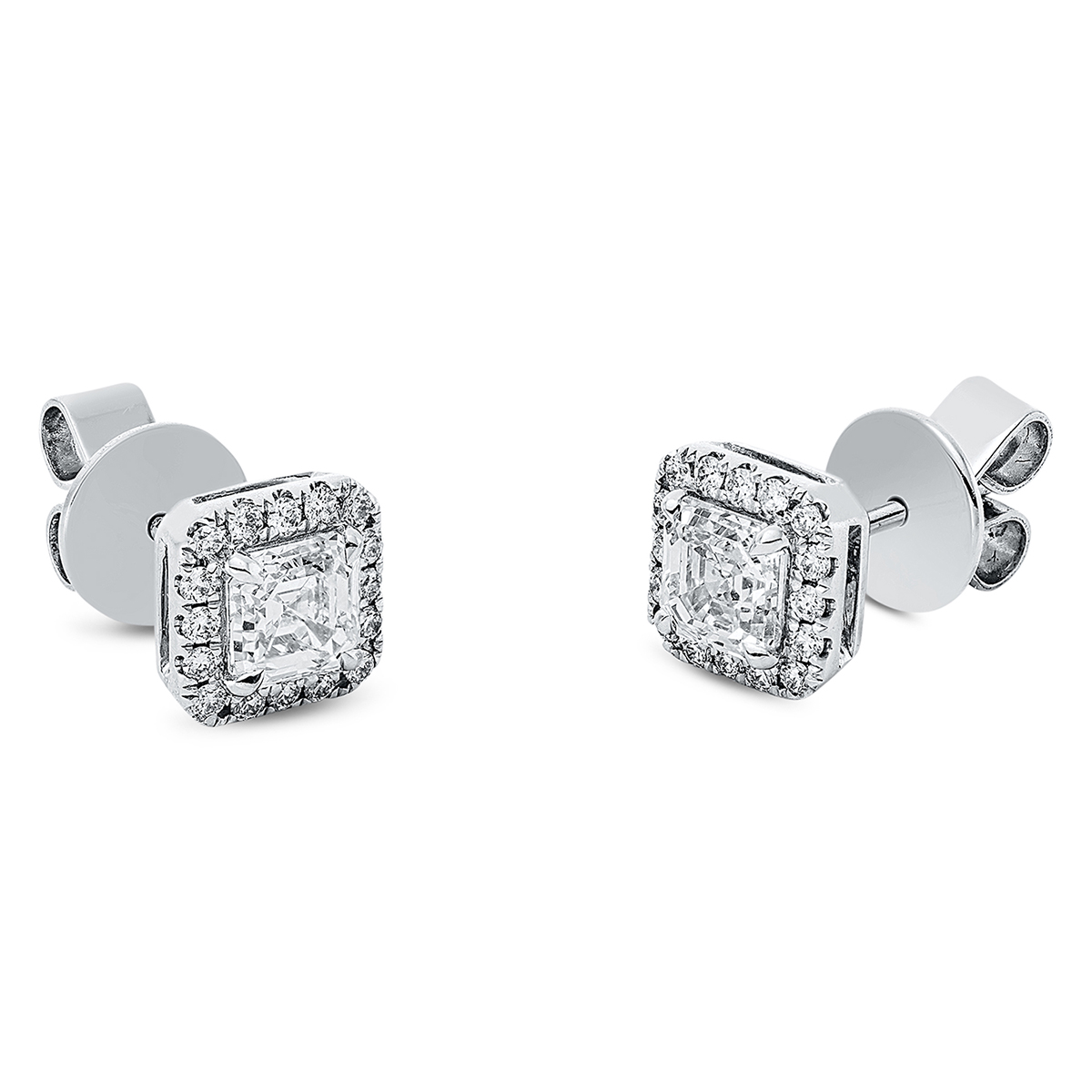 Solitaire Ohrstecker 4er-Krappe 18kt Weißgold mit 1,28ct Diamanten