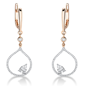 Ohrschmuck 14 kt RG, Fassung rhodiniert