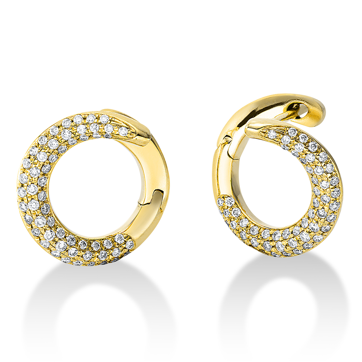 Pavé Creolen  18kt Gelbgold mit 0,50ct Diamanten