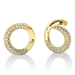 Pavé Creolen  18kt Gelbgold mit 0,50ct Diamanten