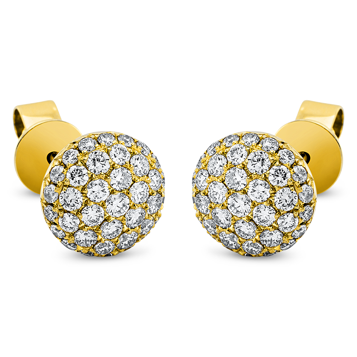 Pavé Ohrstecker  18kt Gelbgold mit 0,73ct Diamanten
