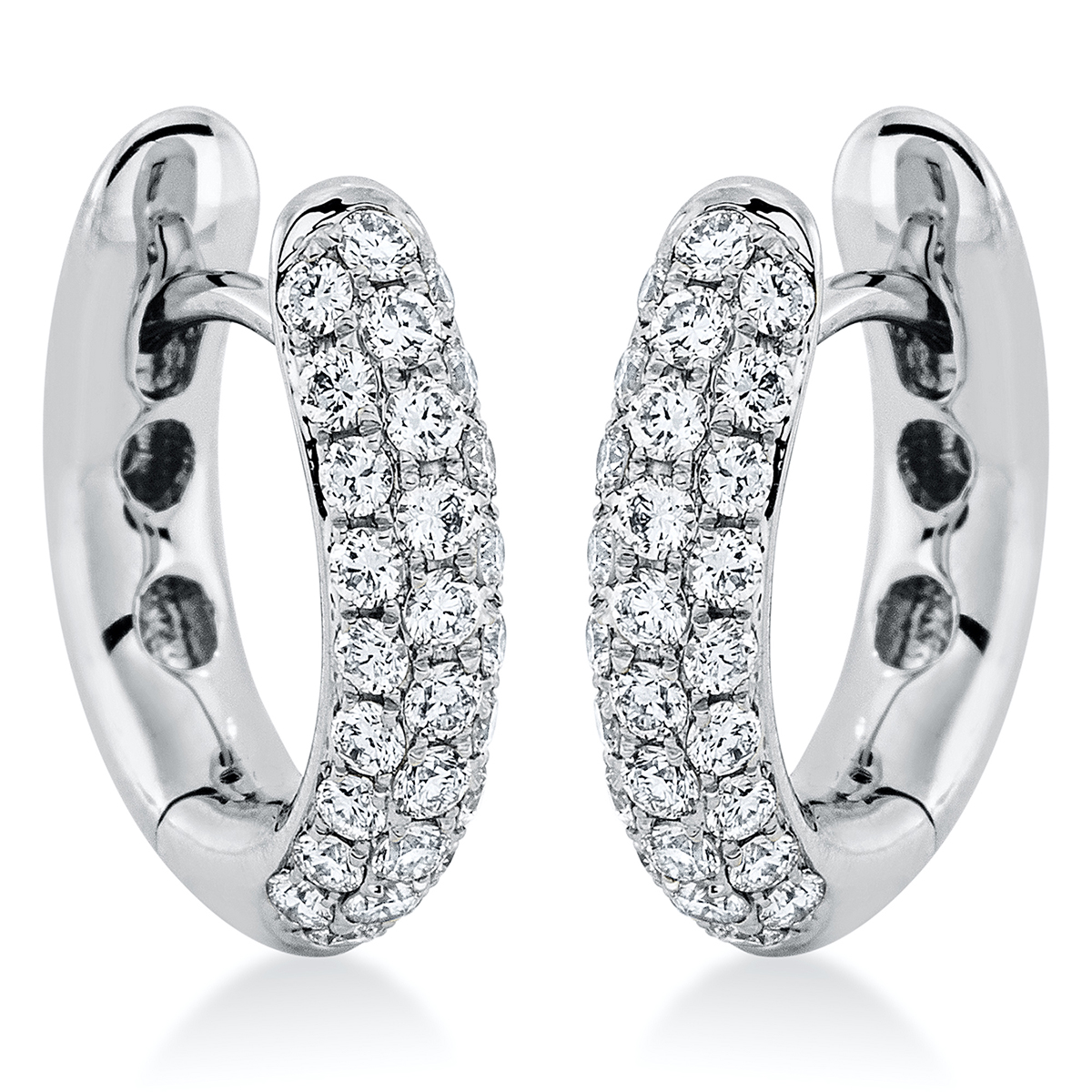 Pavé Creolen  18kt Weißgold mit 0,55ct Diamanten