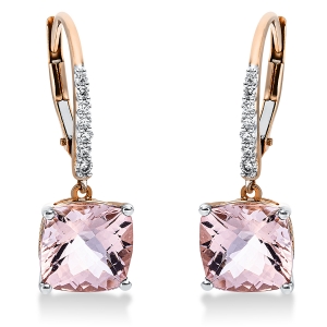 Ohrschmuck 4er-Krappe 18 kt RG, Fassung rhodiniert