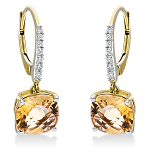 Ohrschmuck 4er-Krappe 18 kt GG, Fassung rhodiniert