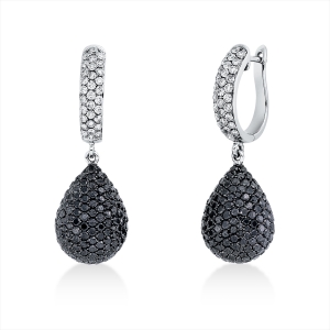 Ohrschmuck  18kt Weißgold teils schwarz rhodiniert mit 9,07ct Diamanten