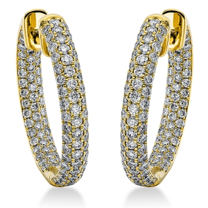 Pavé Creolen  18kt Gelbgold mit 1,39ct Diamanten