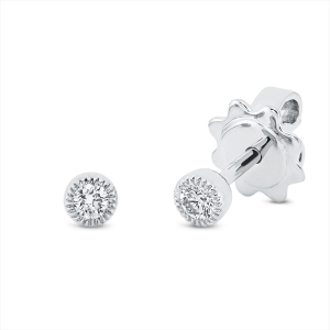 Solitaire Ohrstecker  18kt Weißgold mit 0,10ct Diamanten