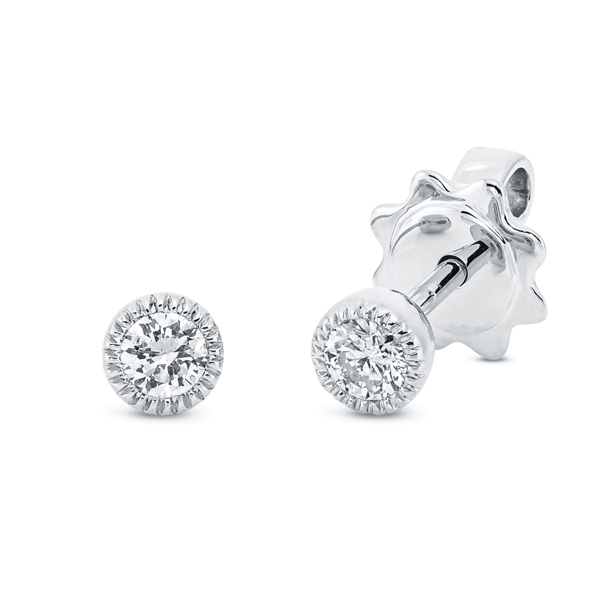 Solitaire Ohrstecker  18kt Weißgold mit 0,20ct Diamanten