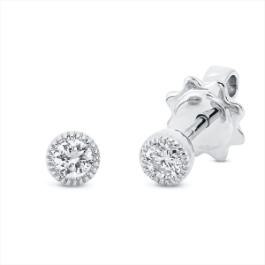 Solitaire Ohrstecker  18kt Weißgold mit 0,20ct Diamanten