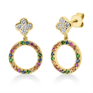 Ohrschmuck 18 kt GG, Fassung rhodiniert