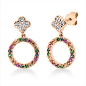 Ohrschmuck 18 kt GG, Fassung rhodiniert