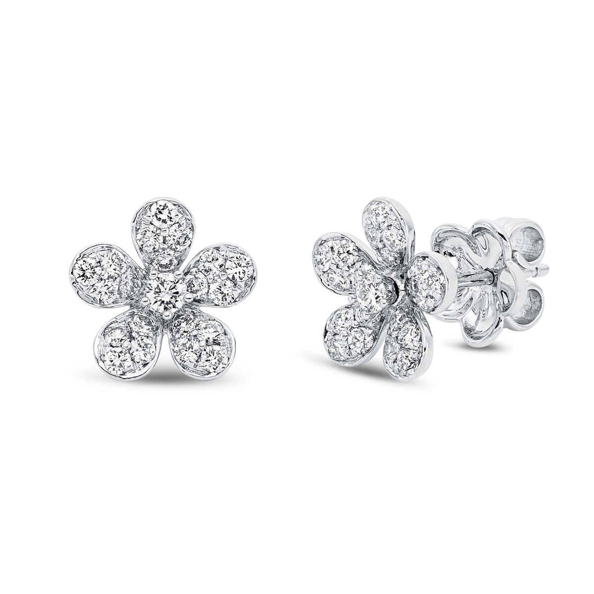 Ohrstecker 18 kt WG Blume